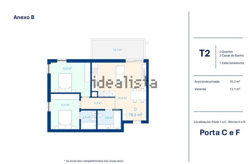 Apartamento T1 à venda em Vilar do Paraíso, Vila Nova de Gaia — foto 3