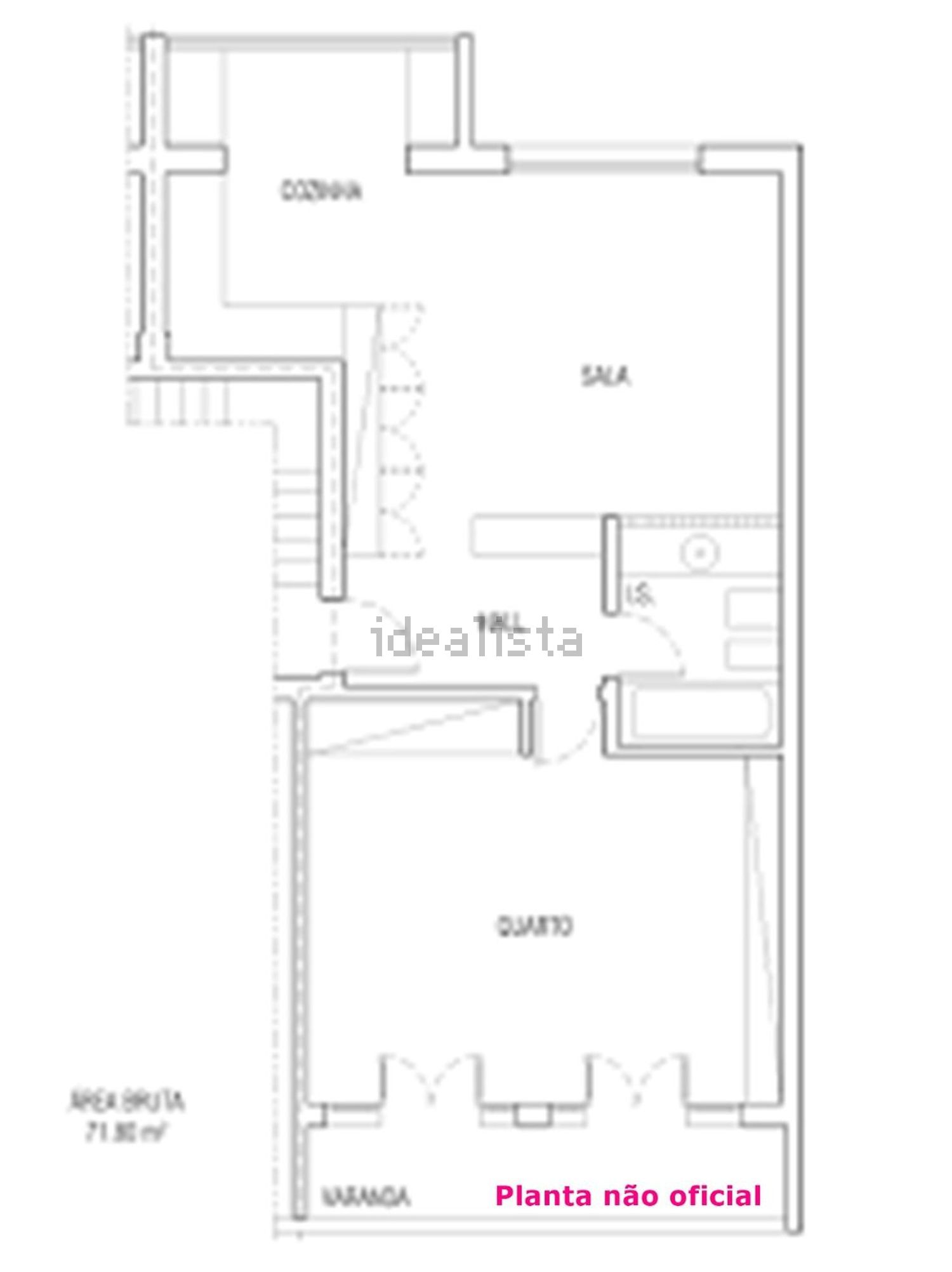 公寓 T1出售, avenida Padre Alves Correia s/n - 平面图