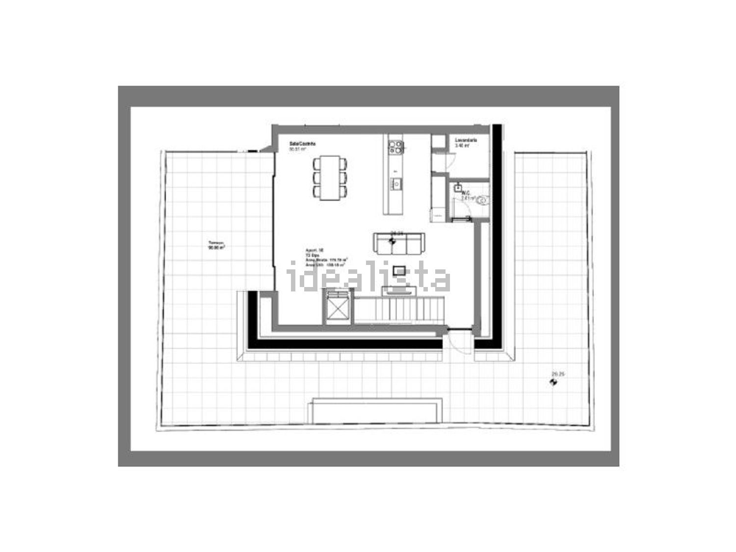 公寓 t3出售 在Bairro do Liceu - 5 Bicas - 平面图