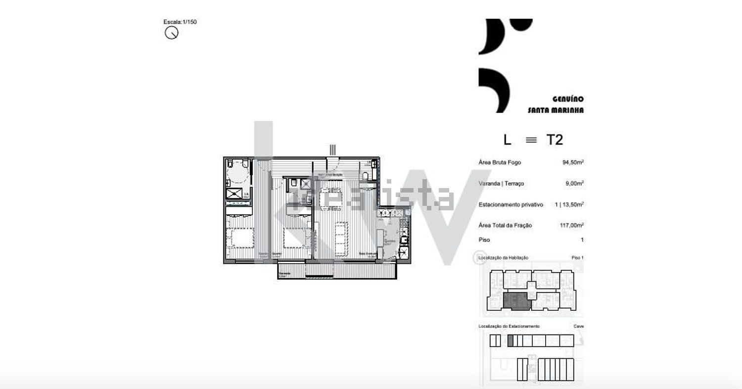 公寓 T2出售 在Centro Histórico - 平面图
