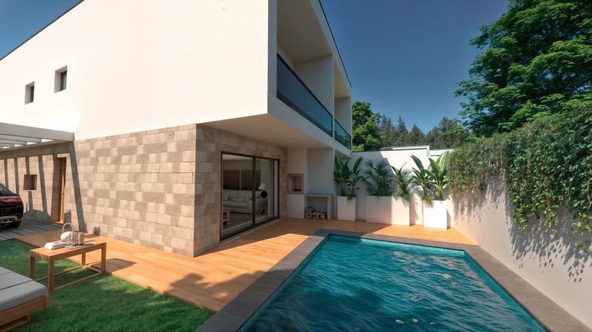 Imagem Piscina de  moradia geminada em Jacob Sarmento s/n