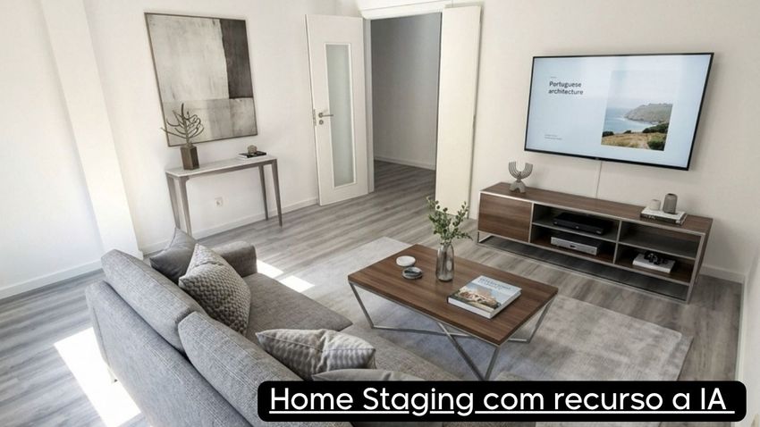Imagem Sala de estar de apartamento t3 em Rua Jaime Cortesão