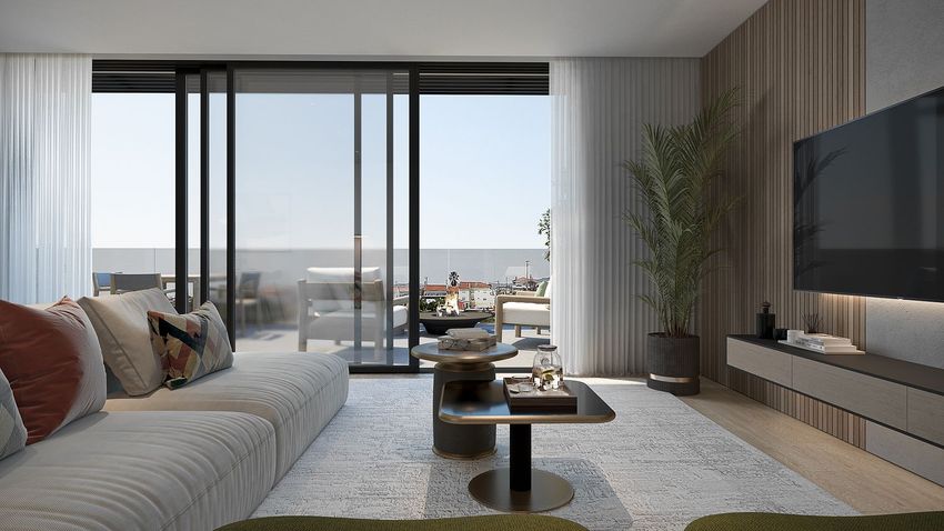 Imagem Sala de estar de apartamento t3 em Estrada de Talaíde, 123