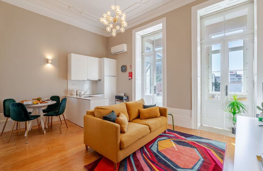 Imagem Sala de estar de apartamento t1 em Praça do Marquês de Pombal, 167