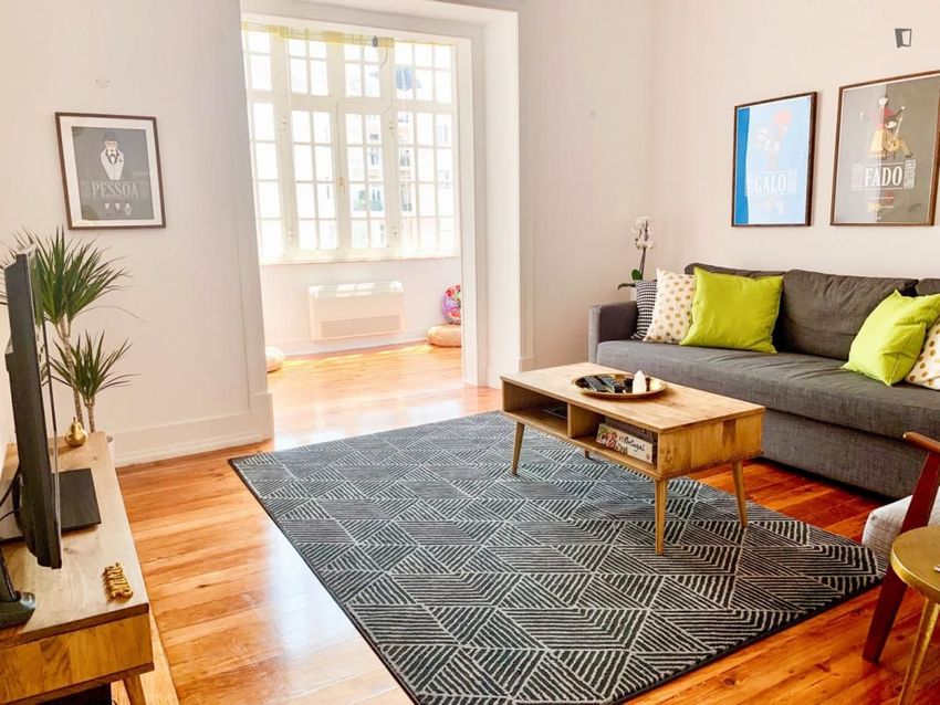 Imagem Sala de estar de apartamento t3 em Rua da Senhora da Glória