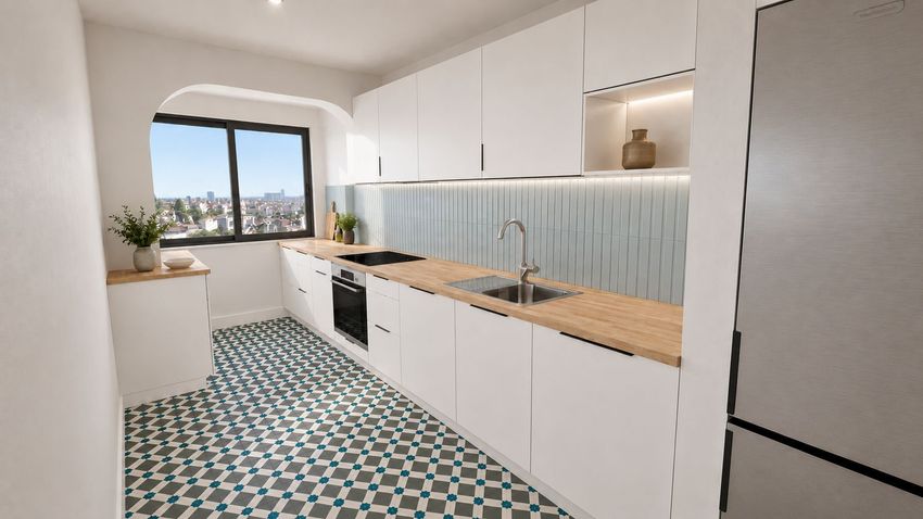 Imagem Cozinha de apartamento t1 em Rua Doutor João Gomes Patacão, 12