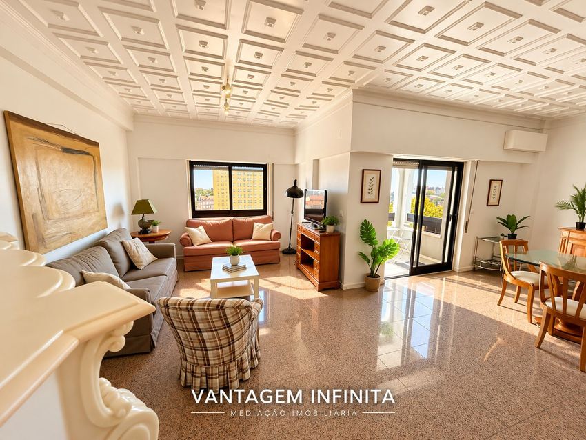 Imagem Sala de estar de apartamento t3 em Avenida General Roçadas