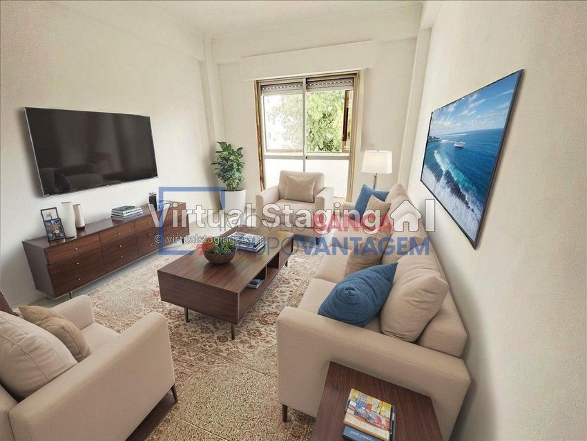 Imagem Sala de estar de apartamento t2 em Fonte das Eiras