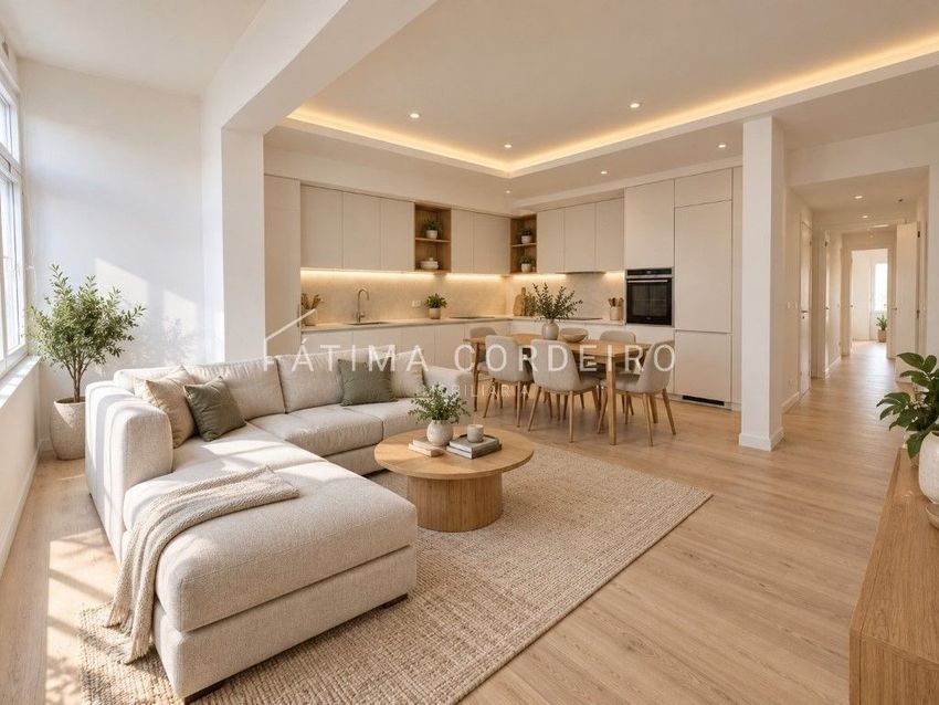 Imagem Sala de estar de apartamento t3 em Rua Ferreira de Castro