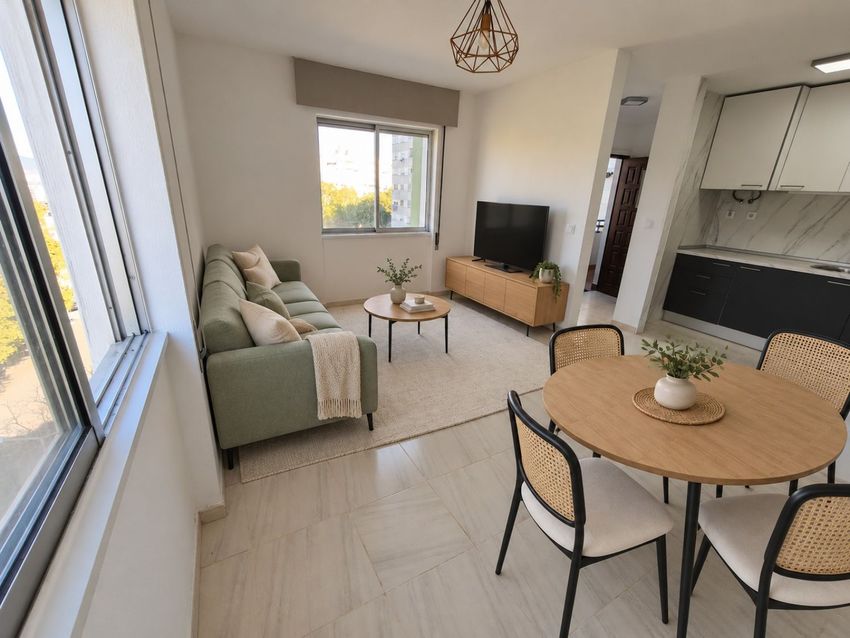 Imagem Sala de estar de apartamento t2 em Praça Alexandre Herculano, 1