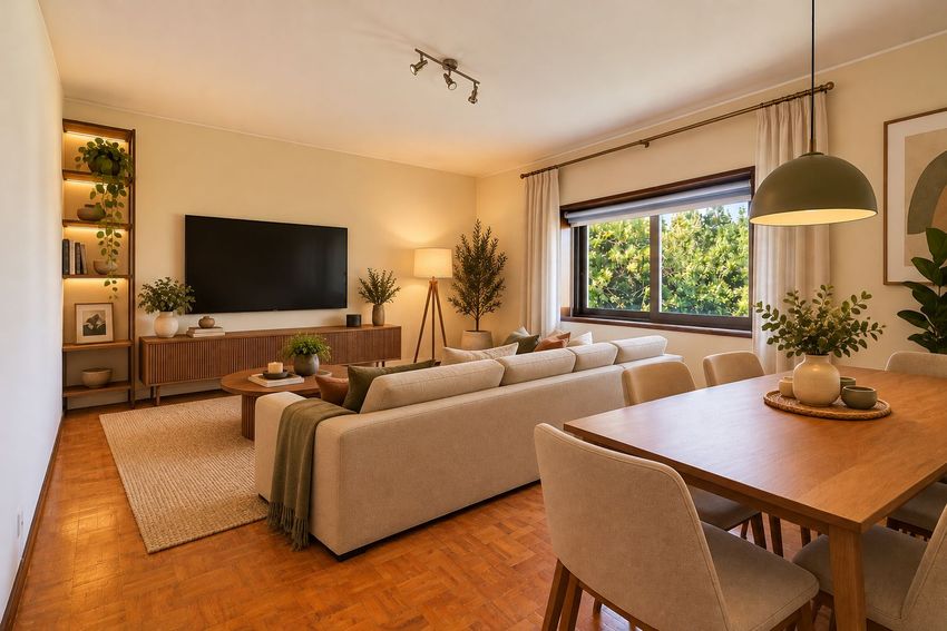 Imagem Sala de estar de apartamento t3 em Rua de Costa Cabral, 2617
