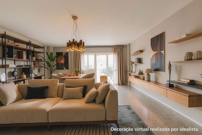 Imagem Sala de estar de apartamento t3 em Rua Caetano Beirão, 3
