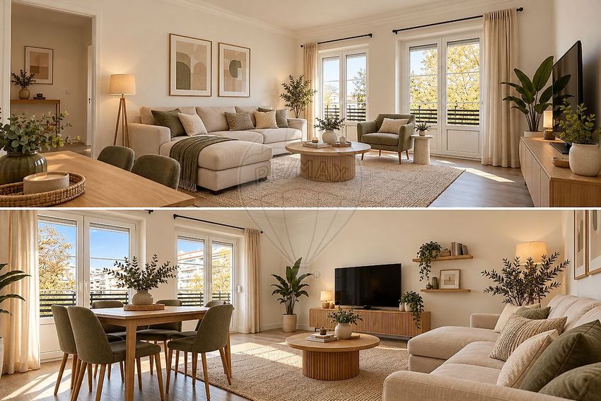 Imagem Sala de estar de apartamento t3 em Praça Francisco de Morais