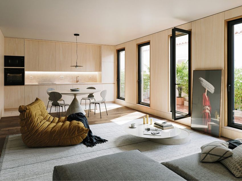 Imagem Sala de estar de apartamento t3 em Praceta Dom Sancho I, 14