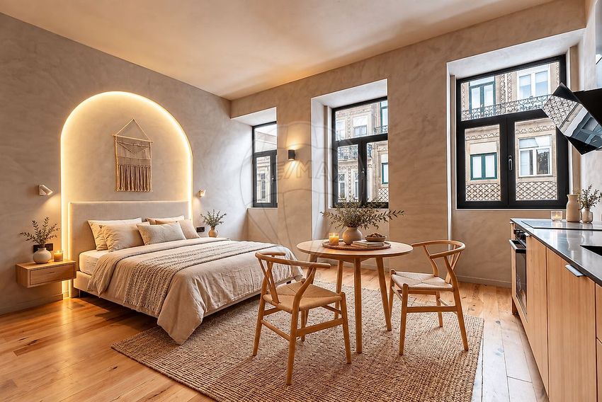Imagem Sala de estar de apartamento t0 em Rua do Bonfim