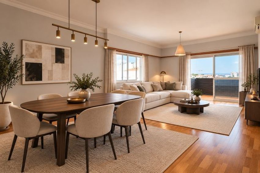 Imagem Sala de estar de apartamento t3 em São Miguel das Encostas