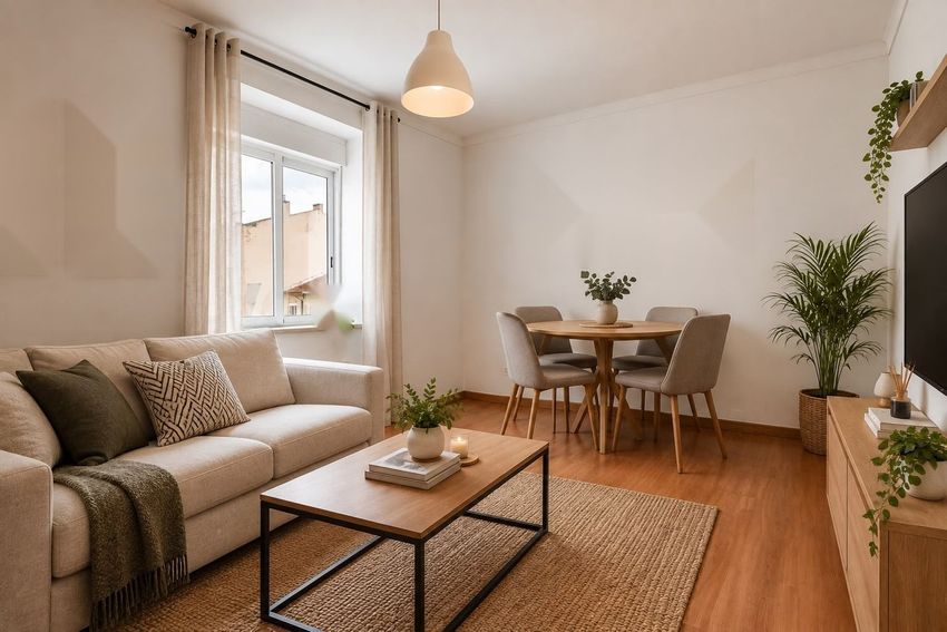 Imagem Sala de estar de apartamento t3 em Rua Afonso Galo, 1