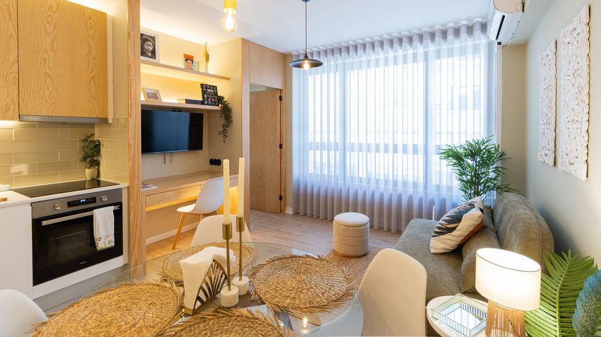 Imagem Sala de estar de apartamento t1 em Rua de Damião de Góis, 116
