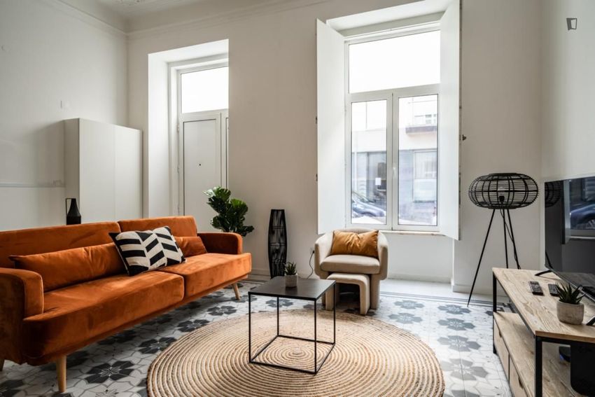 Imagem Sala de estar de apartamento t2 em Rua General Taborda