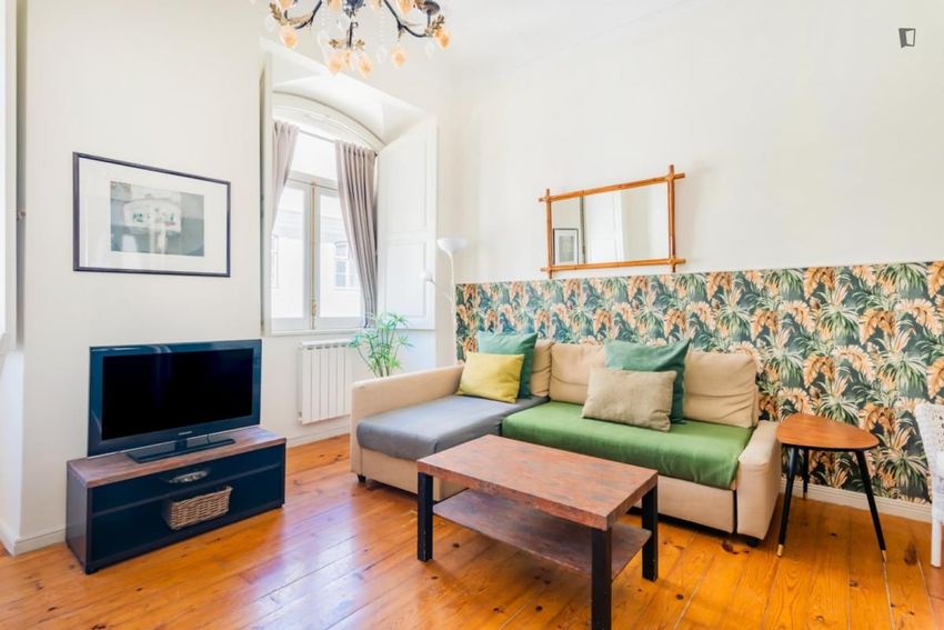 Imagem Sala de estar de apartamento t1 em Rua Nova do Almada