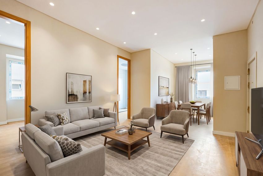 Imagem Sala de estar de apartamento t4 em Rua Miguel Bombarda