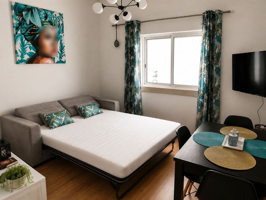 Imagem Sala de estar de apartamento t1 em Praça Vasco da Gama, 1