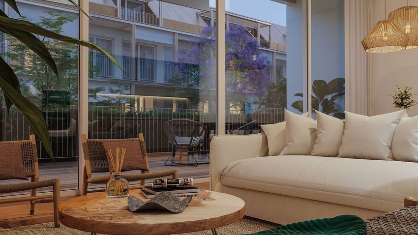 Imagem Sala de estar de apartamento t2 em Rua Alexandre Braga
