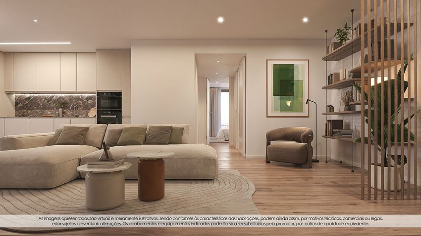 Imagem Sala de estar de apartamento t2 em Seara - Freixieiro