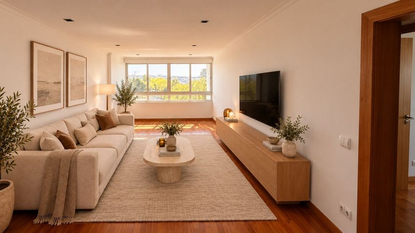 Imagem Sala de estar de apartamento t3 em Rua do Campo Alegre, 1380
