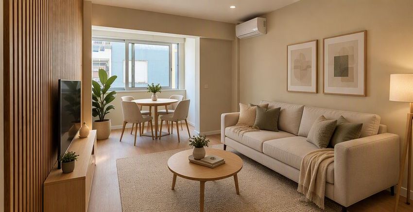 Imagem Sala de estar de apartamento t2 em Rua Doutor António Granjo, 20
