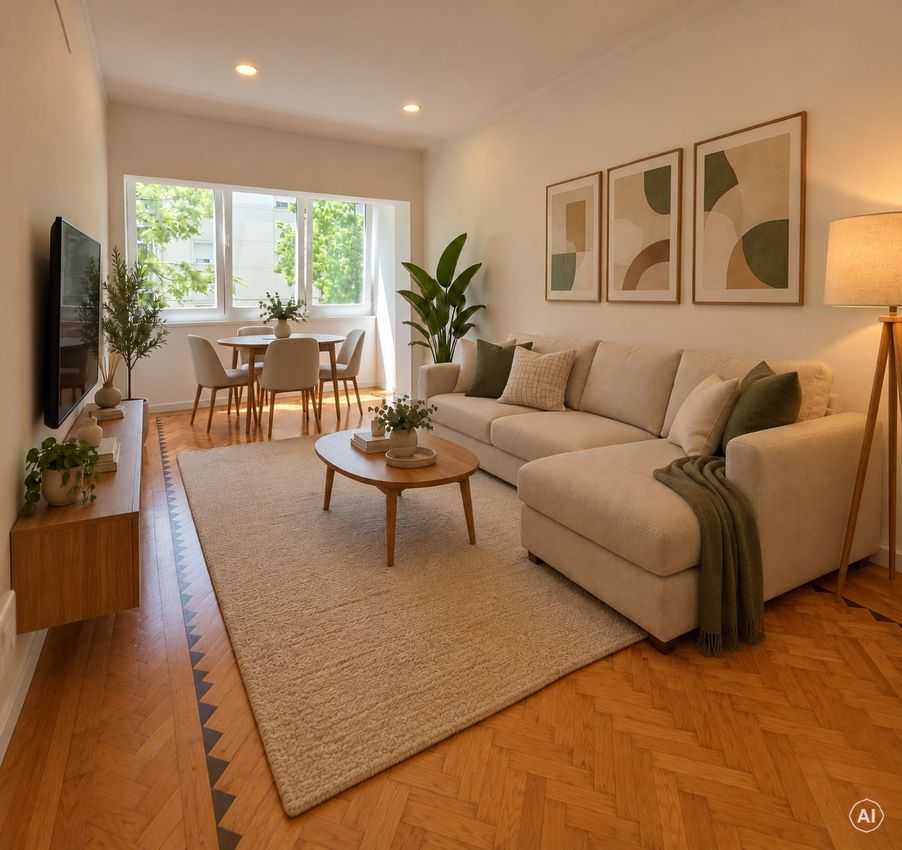 Imagem Sala de estar de apartamento t2 em Avenida Rainha Dona Leonor