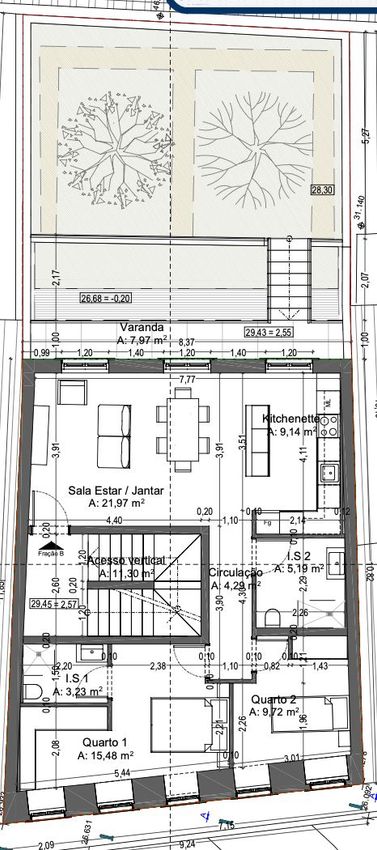 Imagem Planta de prédio residencial em Santos-o-Velho - Madragoa
