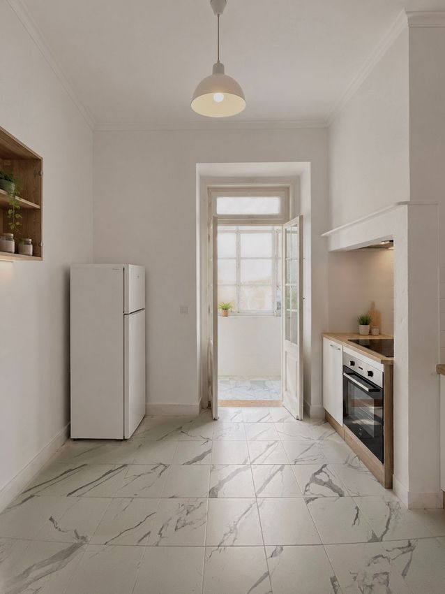 Imagem Cozinha de apartamento t1 em Rua Estácio da Veiga, 14