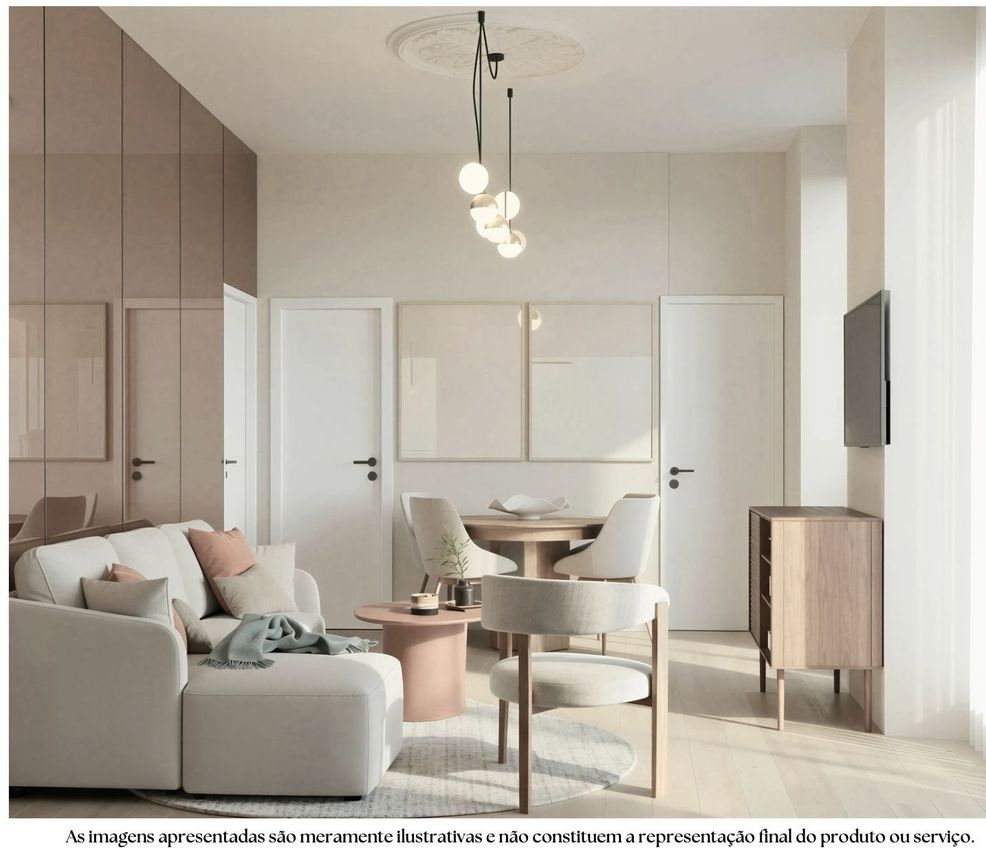 Imagem Sala de estar de apartamento t3 em Praça das Flores, 26