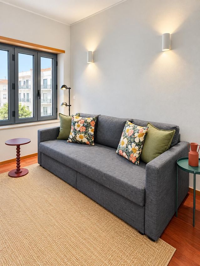 Imagem Sala de estar de apartamento t2 em Rua Sophia Mello Breyner