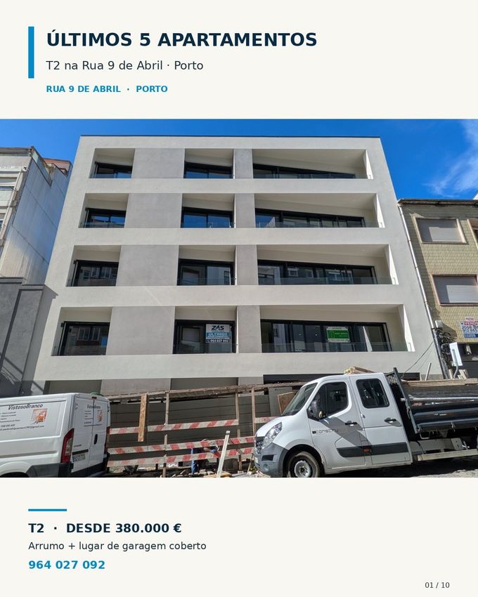 Зображення Фасад, квартира t1, Rua de Nove de Abril, 625
