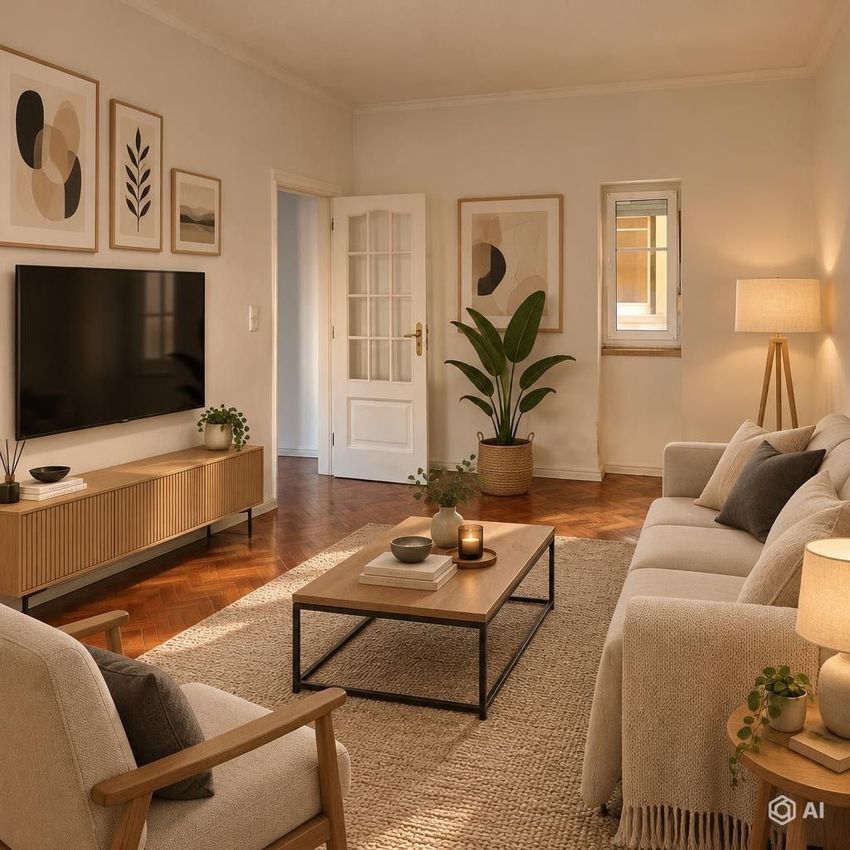 Imagem Sala de estar de apartamento t3 em Avenida Miguel Bombarda s/n